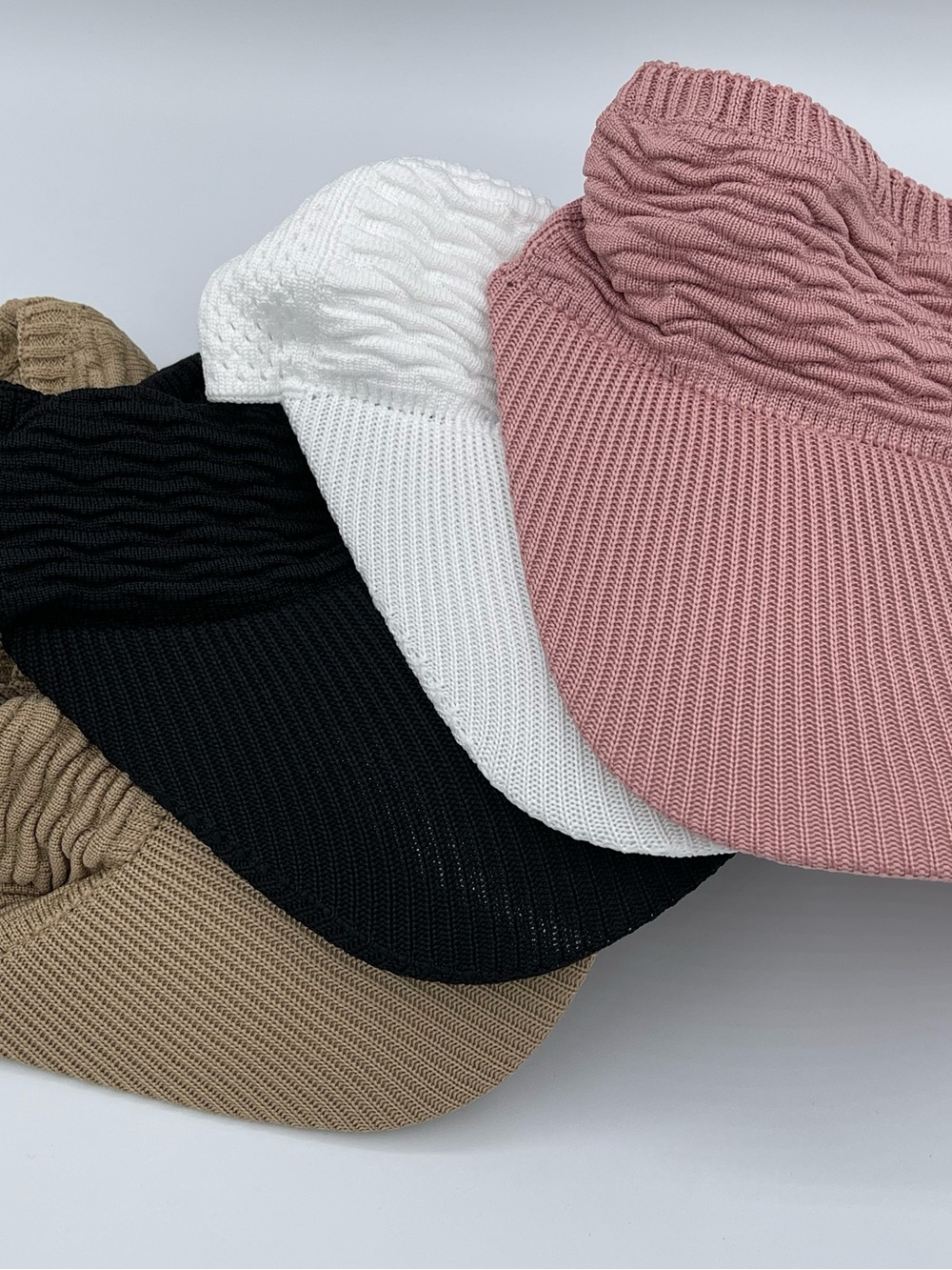 Women’s Visors Set of 4 Black,Nude,White and Soft Pink